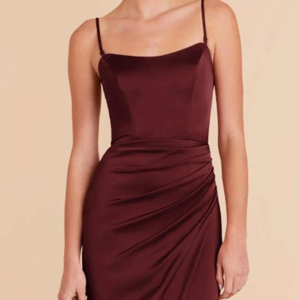 Birdy Grey Anne Matte Satin Dress, Cabernet, Size Large,